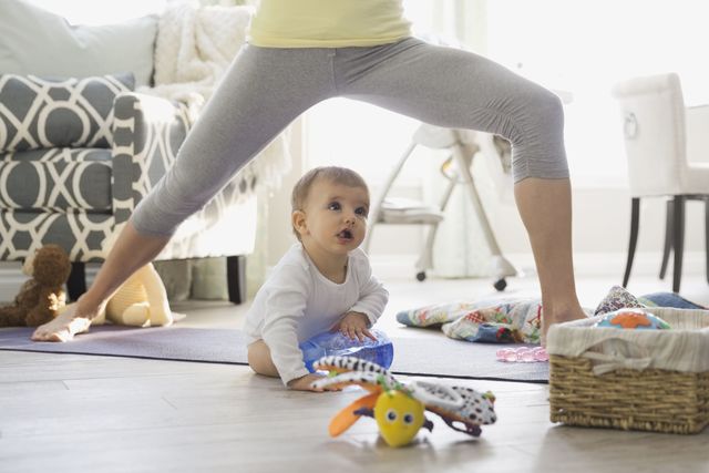 Yoga mother and baby