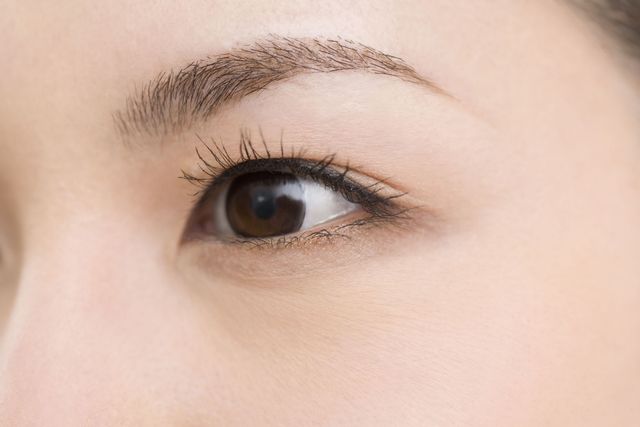 woman's eye and eyebrow