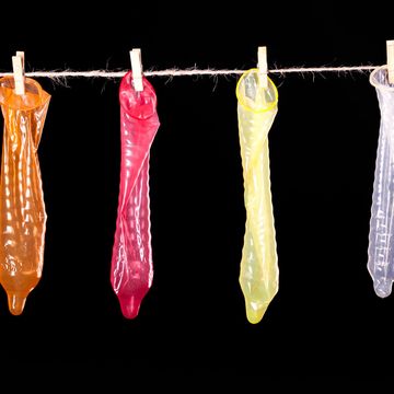 colorful condoms hanging