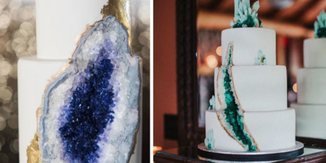 結婚式に、ゴージャスな"天然石ケーキ"がトレンド？