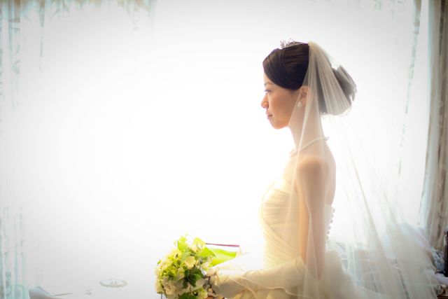 Clothing, Bridal veil, Bridal clothing, Bridal accessory, Veil, Dress, Photograph, Petal, Bride, Wedding dress, 