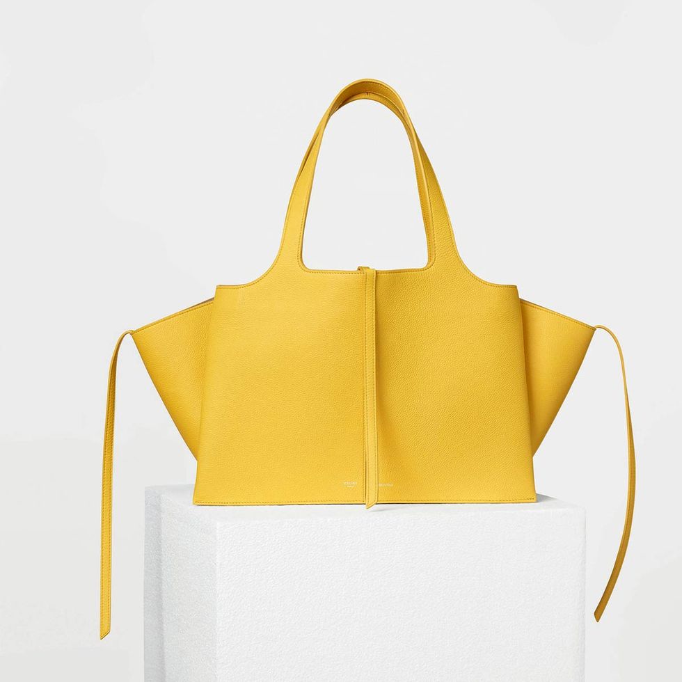 Yellow, Style, Bag, Shoulder bag, Shopping bag, Tote bag, Tan, Beige, Material property, Leather, 