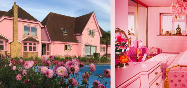 イギリスのEaton House StudioというAirbnbで泊まれるピンクの家
