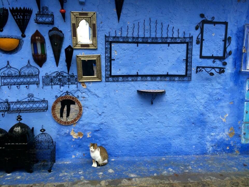 Blue, Wall, Azure, Door, Window, House, Paint, Art, Watercolor paint, Painting, 