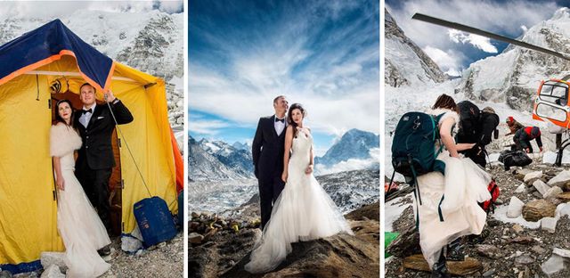 エベレストの頂上で結婚式を挙げたカップル