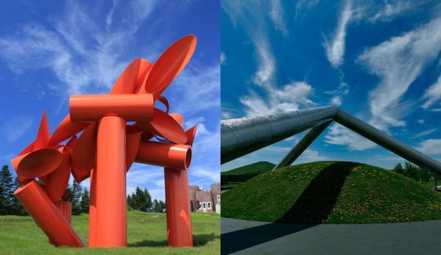 Sky, Red, Sculpture, Inflatable, Games, Art, Architecture, Grass, Cloud, Colorfulness, 