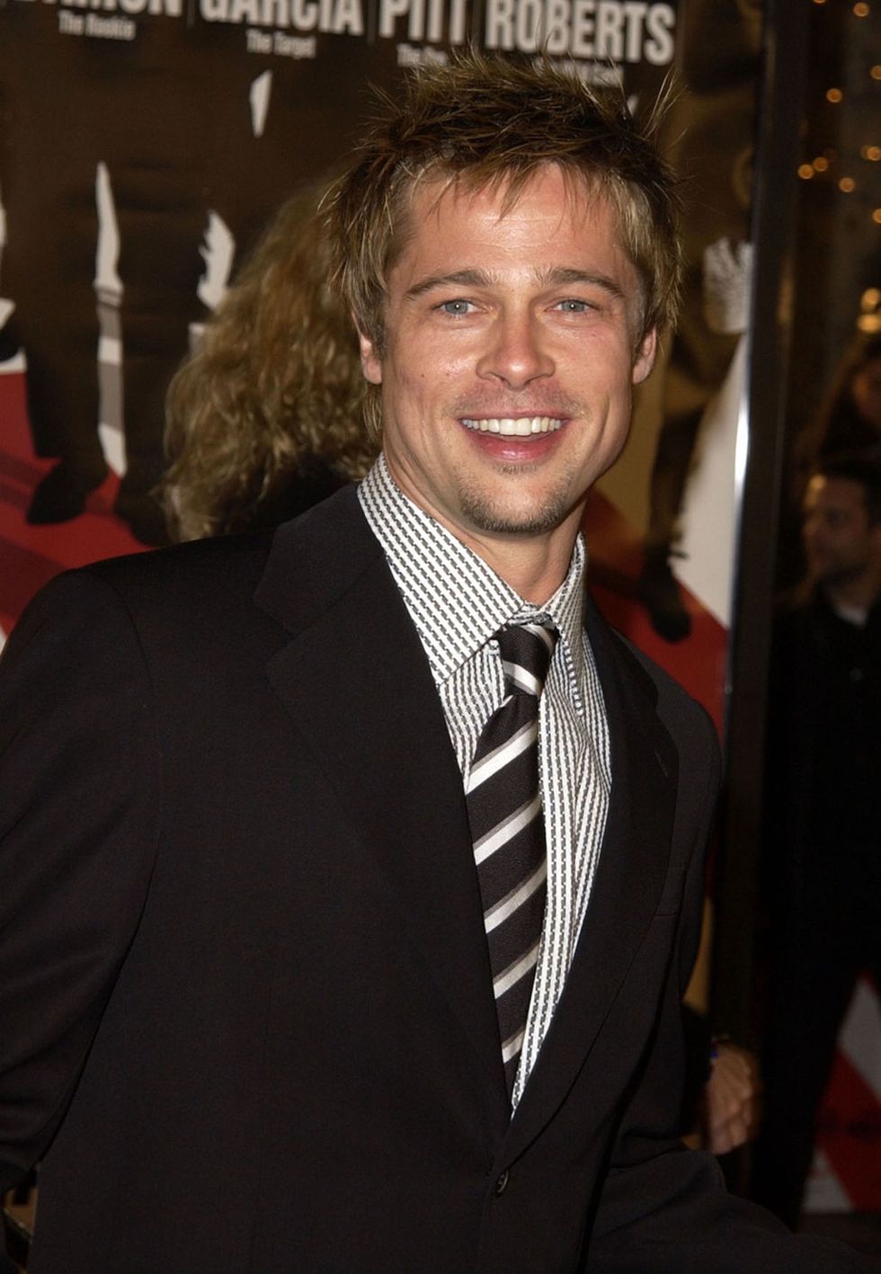Brad Pitt during World Premiere of "Ocean's Eleven" at Mann's Village Theatre in Westwood, California, United States. (Photo by SGranitz/WireImage)