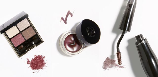 Eye shadow, Beauty, Cosmetics, Product, Eye, Violet, Brown, Pink, Eye liner, Material property, 