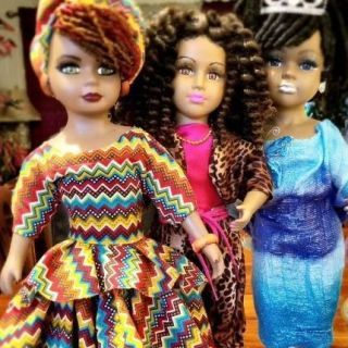 Doll, Toy, Clothing, Barbie, Fashion, Dress, Fashion design, Brown hair, Pattern, Vintage clothing, 
