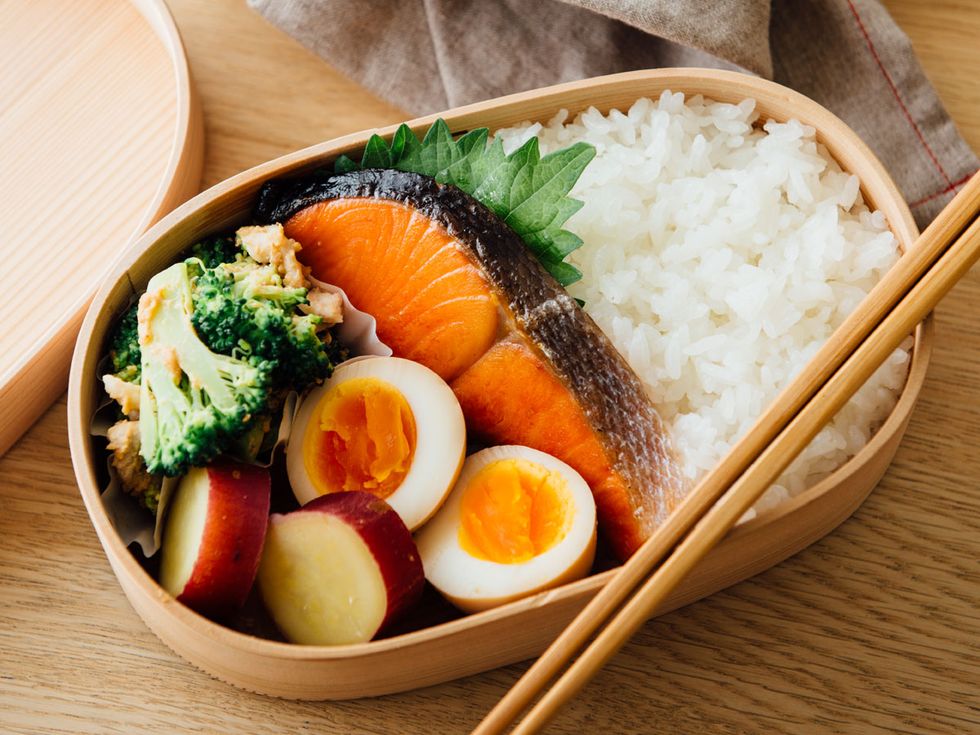 Dish, Food, Cuisine, Meal, Steamed rice, Ingredient, White rice, Comfort food, Bento, Lunch, 