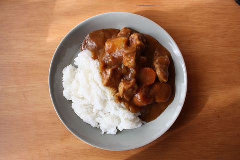 Dish, Food, Cuisine, White rice, Rice and curry, Steamed rice, Japanese curry, Hayashi rice, Curry, Ingredient, 