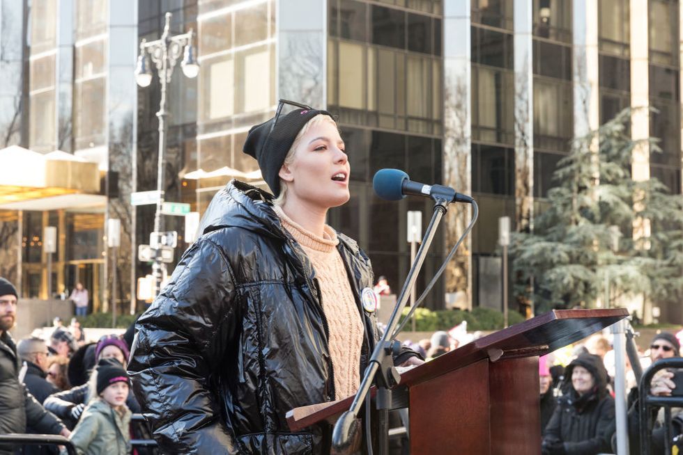 Halsey speaks at women's march in New York