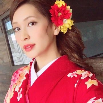 Hair, Hairstyle, Kimono, Beauty, Costume, Lip, Long hair, Flower, Smile, Shimada, 