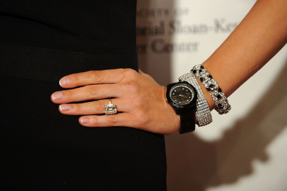 Wrist, Hand, Jewellery, Finger, Fashion accessory, Nail, Bracelet, Watch, Diamond, Gesture, 