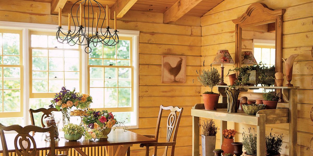 dining log decorating room cabin rooms country