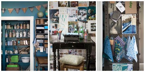 Blue, Green, Room, Interior design, Furniture, Teal, Turquoise, Collage, Aqua, Shelving, 