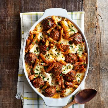 meatball and spinach baked ziti