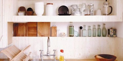 Room, Dishware, Plumbing fixture, Shelf, Tap, Hardwood, Sink, Ceramic, Shelving, Collection, 