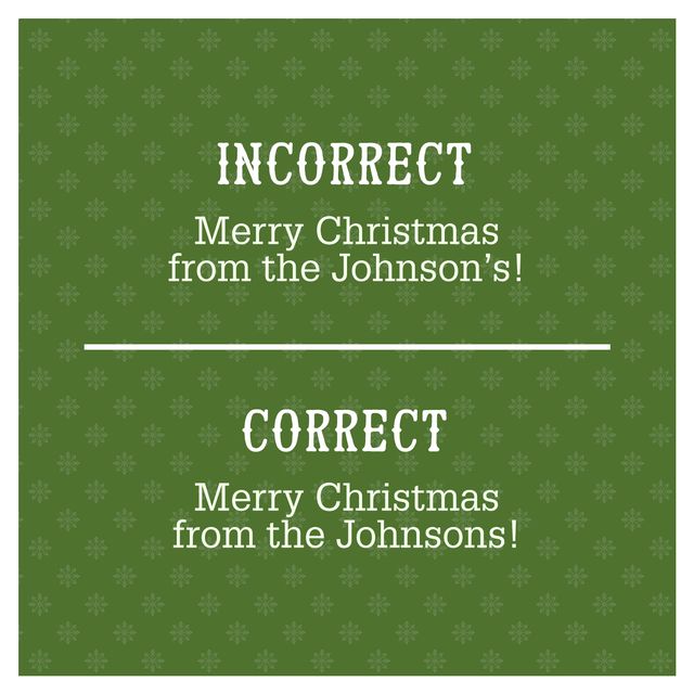 Most Common Grammar Mistakes - Christmas Cards