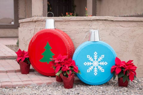 40 Outdoor Christmas Decorations Ideas For Outside Porch Addicted 2 Diy Old Tires Christmas Ornaments
