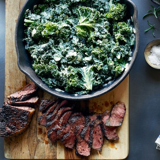 steakhouse steaks with creamy kale