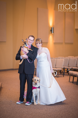 Bride Shares a Special Moment With Service Dog - Service Dog at Wedding