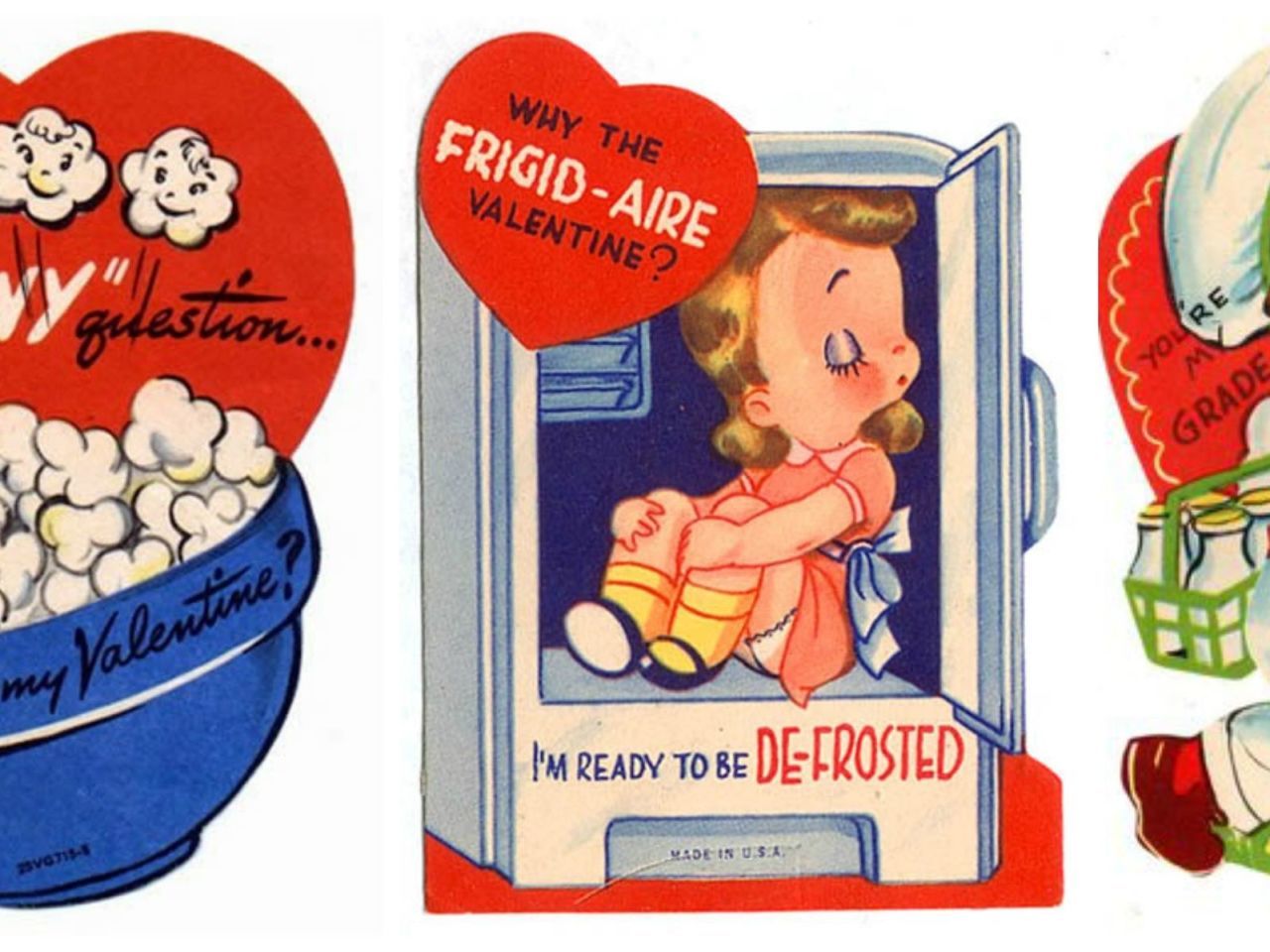 Gray Kittens Vintage Valentine's Day Card