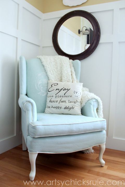 Furniture, White, Room, Chair, Blue, Interior design, Living room, Pink, Couch, Slipcover, 