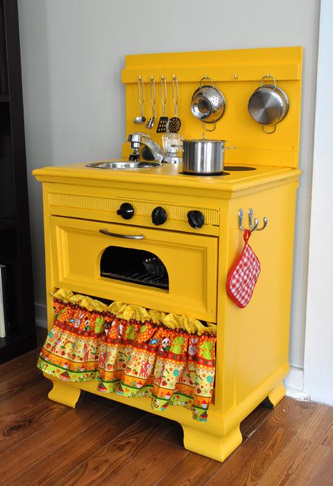 Yellow, Furniture, Room, Drawer, Kitchen, Play, Table, Nightstand, Kitchen appliance, Toy, 