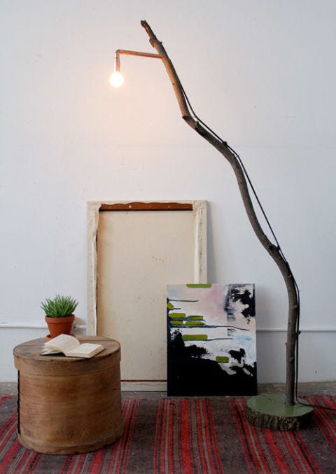 14 Diy Branch Projects Home Decorating Ideas Designsponge Com Branch Lamp