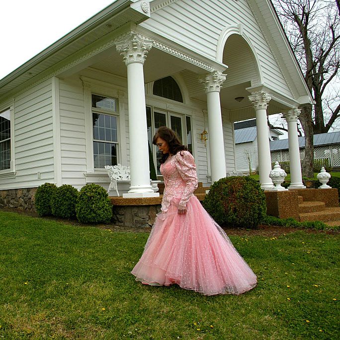 House, Photograph, Pink, Home, Green, Dress, Property, Grass, Lawn, Real estate, 