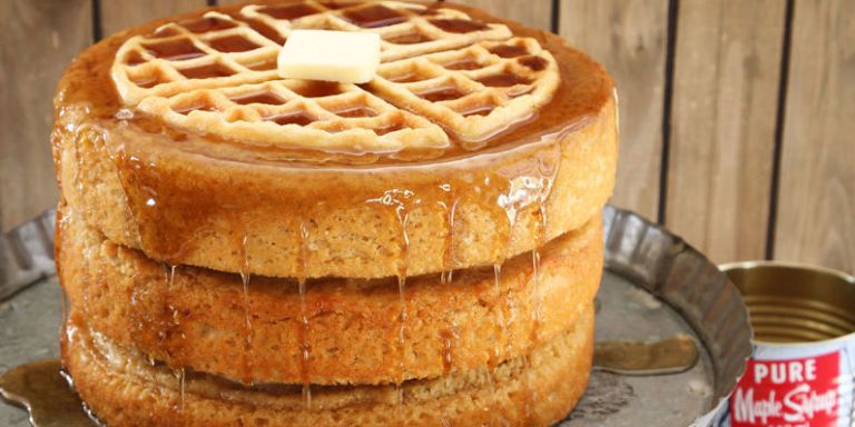 Maple Belgian Waffle Cake Recipe - Brunch Cakes