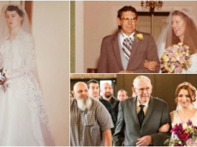 This Grandfather Walked 3 Generations of Women Down the Aisle in The Same  Dress - Julia Cain Wedding Dress Family Heirloom