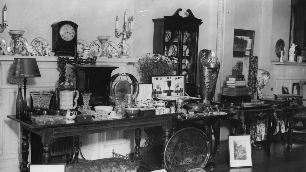 Furniture, Room, Black-and-white, Table, Collection, History, Building, Interior design, Antique, 