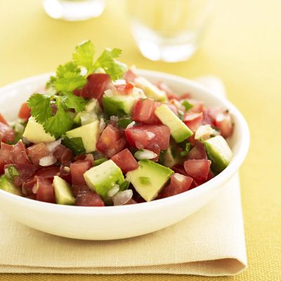 <p>Made with ripe avocados, tomatoes, and sweet corn, this pico de gallo gets a kick from cilantro and jalapeño. This recipe goes perfectly with sliced vegetables or baked tortilla chips for a diet-friendly appetizer, and also makes a great topping for grilled chicken or fish.</p><br />
<p><b>Recipe: <a href="/recipefinder/avocado-pico-gallo-ghk" target="_blank">Avocado Pico de Gallo</a></b></p>