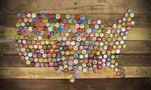 FOR YOUR CRAFTS PROJECTS. 100 MIXED USED BEER BOTTLE CAPS 