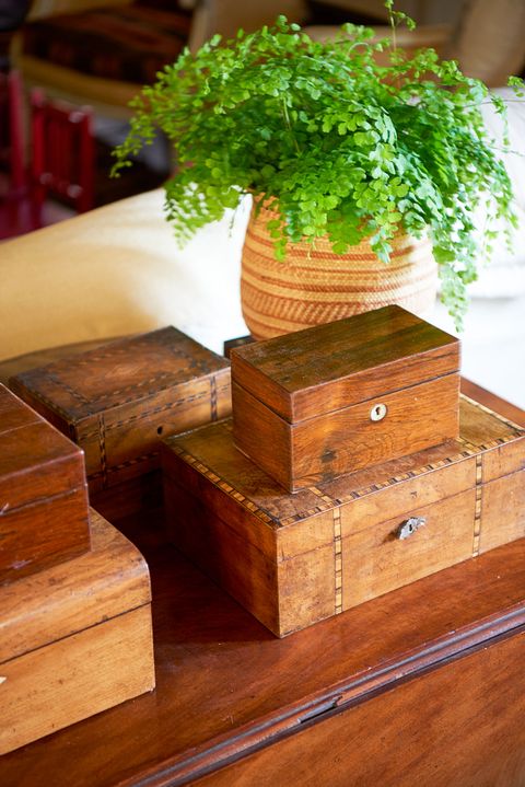 sheryl crow's collection of vintage wooden tea caddies