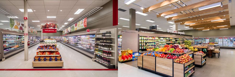 Retail, Convenience store, Supermarket, Grocery store, Ceiling, Marketplace, Trade, Shelving, Aisle, Market, 