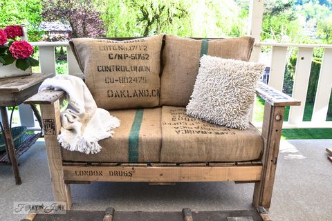 Furniture, Chair, Outdoor furniture, Couch, Loveseat, Slipcover, Room, Porch, Tree, Home, 