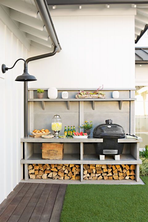 built in outdoor grill space in outdoor kitchen ideas