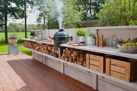 modular cooking counter area in outdoor kitchen ideas