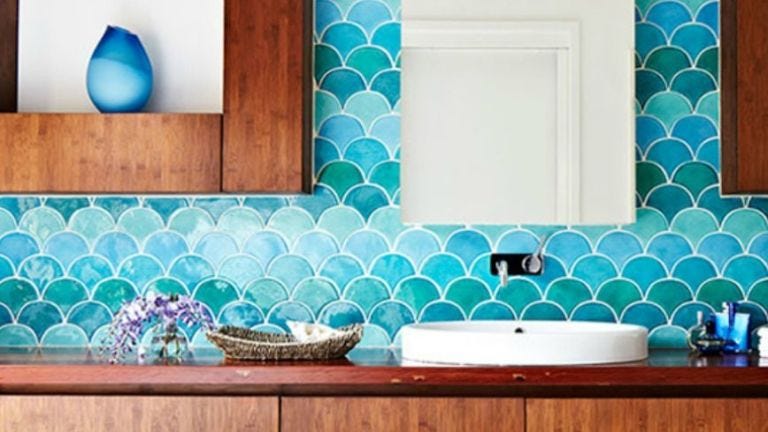 Fish Scale Tiles Bathroom — Moroccan Floor Tiles Fish Scale Tiles Bathroom — Moroccan Floor Tiles
