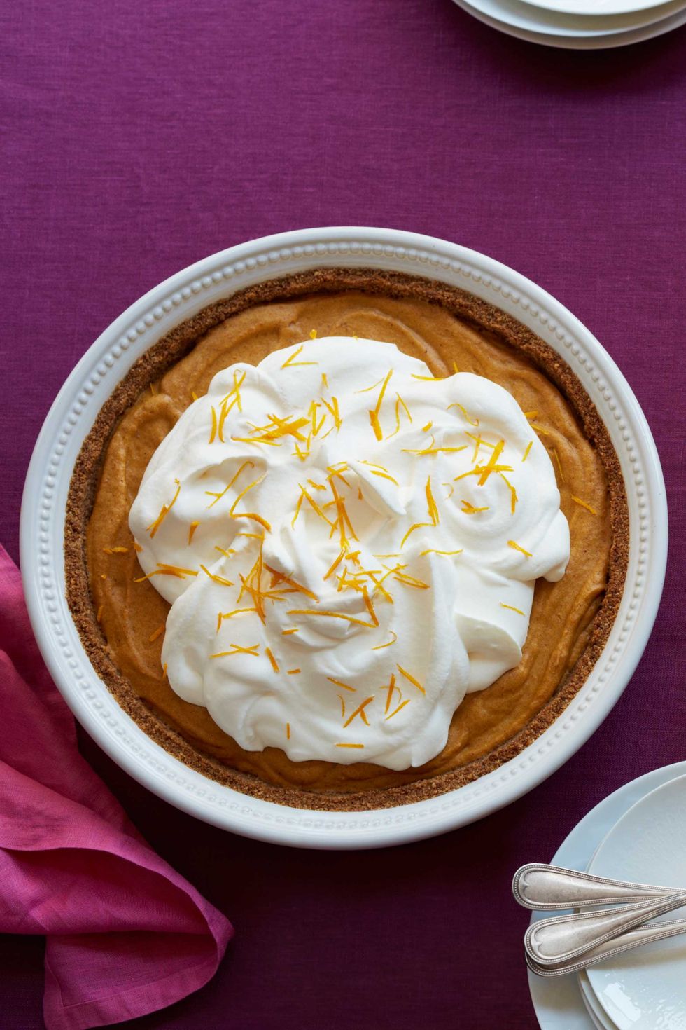 pumpkin chiffon pie with orange cream