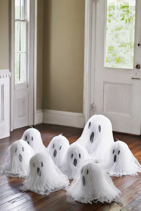 tissue paper ghosts halloween craft