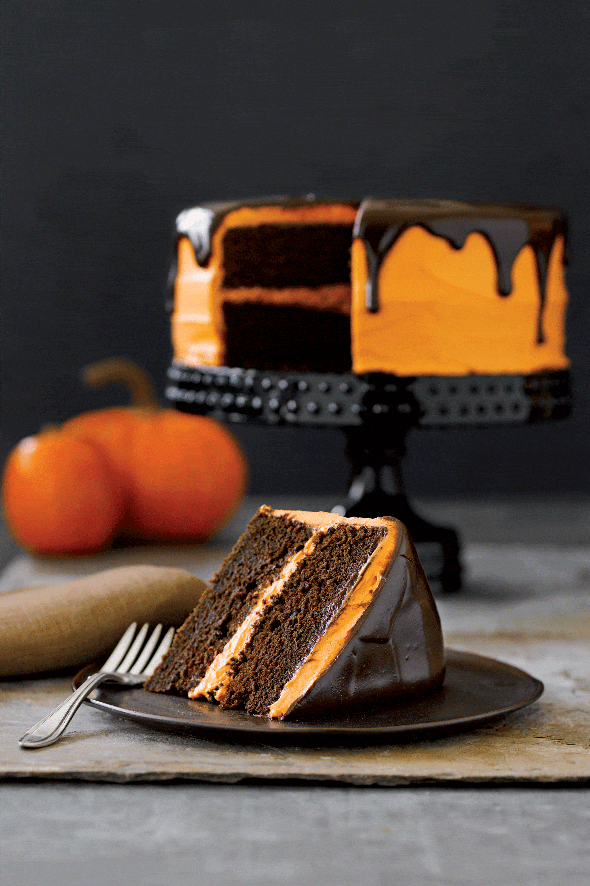 Pumpkin Chocolate Ganache Cake - Taste And See d