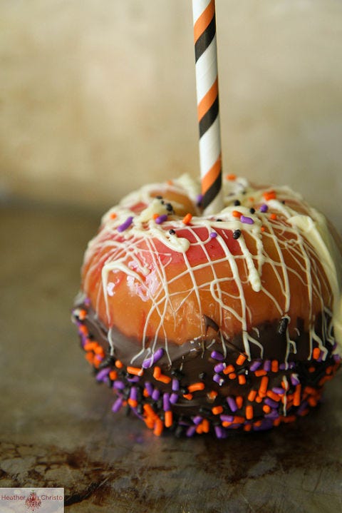 spooky caramel apples for fall 😍🍏🍯, caramel apples