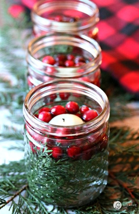 christmas table setting and centerpiece ideas mason jar luminaries - Cheap Christmas Table Decorations christmas table setting and centerpiece ideas mason jar luminaries - Cheap Christmas Table Decorations