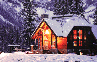 Winter, Snow, House, Building, Home, Freezing, Log cabin, Cottage, Hut, Evergreen, 