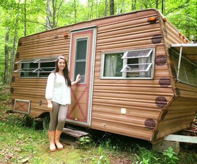 Camper Makeover Inspiration 14 Year Old Renovates Her Own Glamper