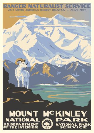 Poster, Glacial landform, Ice cap, Mountain range, Summit, Slope, Glacier, Illustration, Ridge, Vintage advertisement, 